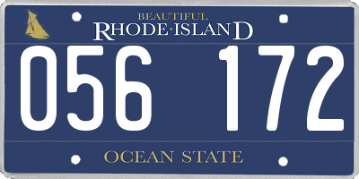 RI license plate 056172
