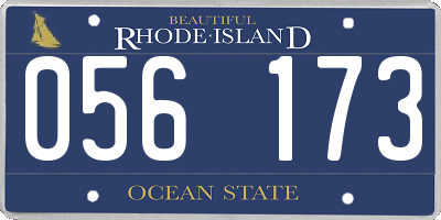 RI license plate 056173