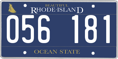 RI license plate 056181