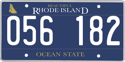 RI license plate 056182
