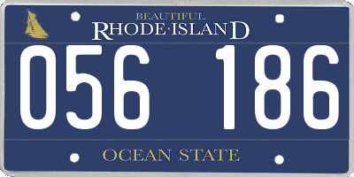 RI license plate 056186