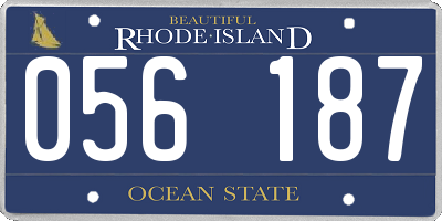 RI license plate 056187