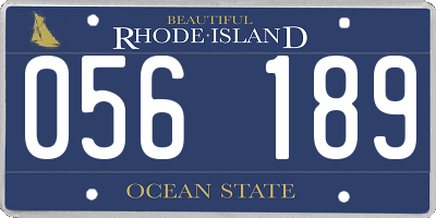 RI license plate 056189
