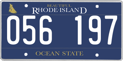 RI license plate 056197