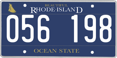RI license plate 056198