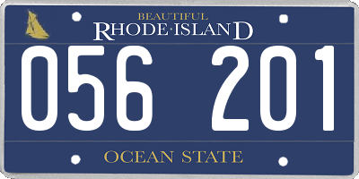 RI license plate 056201