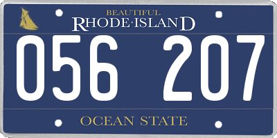 RI license plate 056207