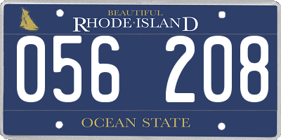 RI license plate 056208