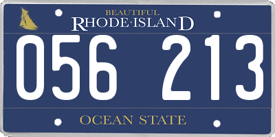 RI license plate 056213