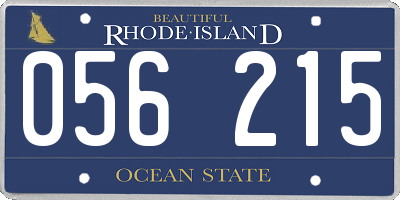 RI license plate 056215