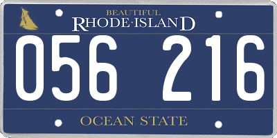 RI license plate 056216
