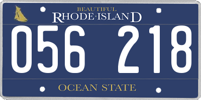 RI license plate 056218