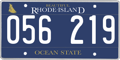 RI license plate 056219