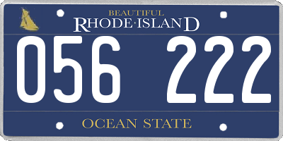 RI license plate 056222