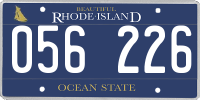RI license plate 056226