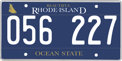 RI license plate 056227