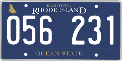 RI license plate 056231
