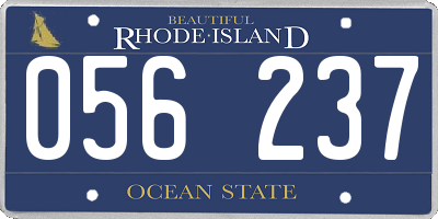 RI license plate 056237