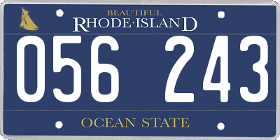 RI license plate 056243