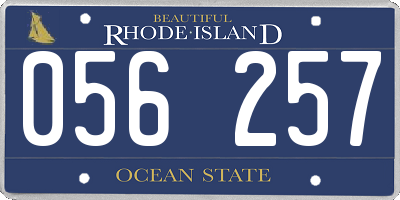 RI license plate 056257