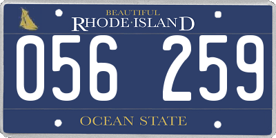 RI license plate 056259