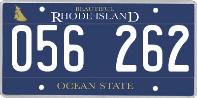 RI license plate 056262