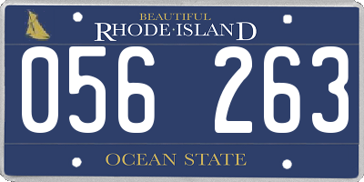 RI license plate 056263