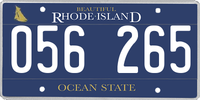 RI license plate 056265