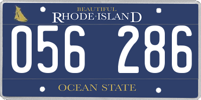 RI license plate 056286