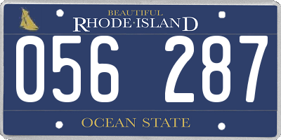 RI license plate 056287