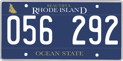 RI license plate 056292