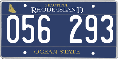 RI license plate 056293