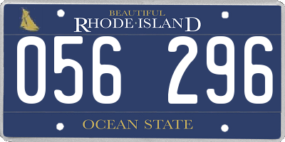 RI license plate 056296
