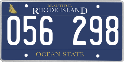 RI license plate 056298
