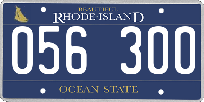 RI license plate 056300