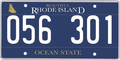 RI license plate 056301