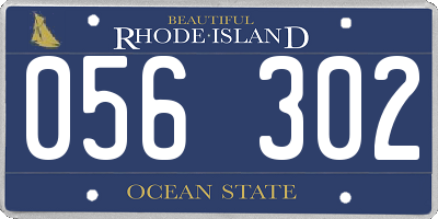 RI license plate 056302