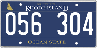 RI license plate 056304