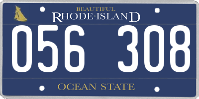 RI license plate 056308