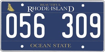 RI license plate 056309