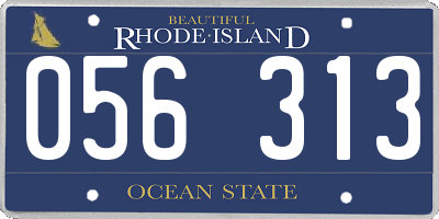 RI license plate 056313