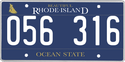 RI license plate 056316