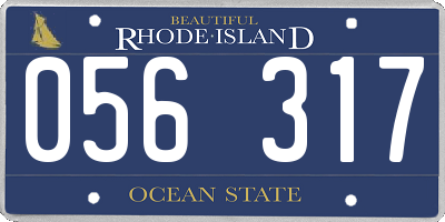 RI license plate 056317
