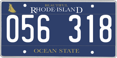 RI license plate 056318