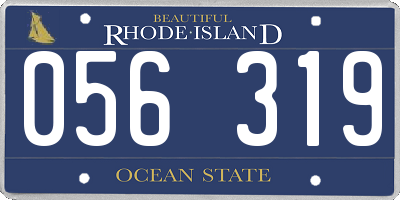 RI license plate 056319