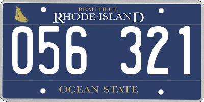RI license plate 056321