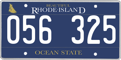 RI license plate 056325