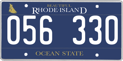 RI license plate 056330