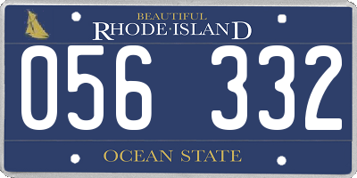 RI license plate 056332
