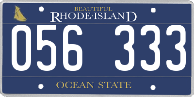 RI license plate 056333